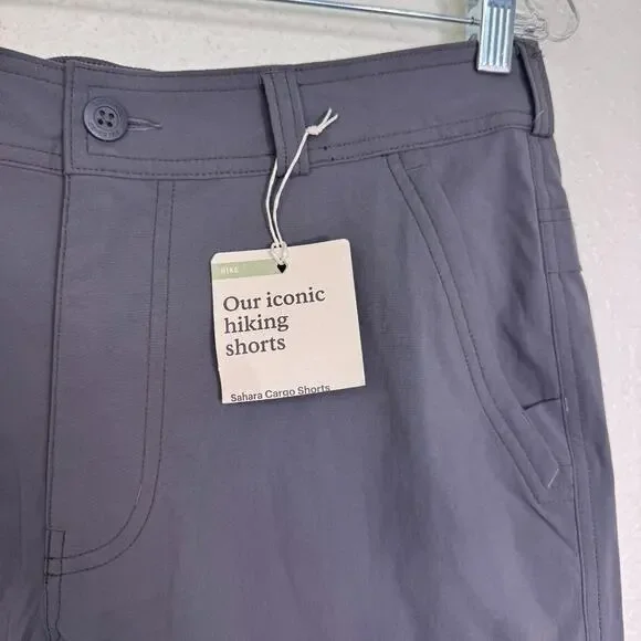 REI Sahara Cargo Shorts Mens 32 Hiking UPF 50 Lightweight Outdoor Grey NEW - Picture 4 of 11